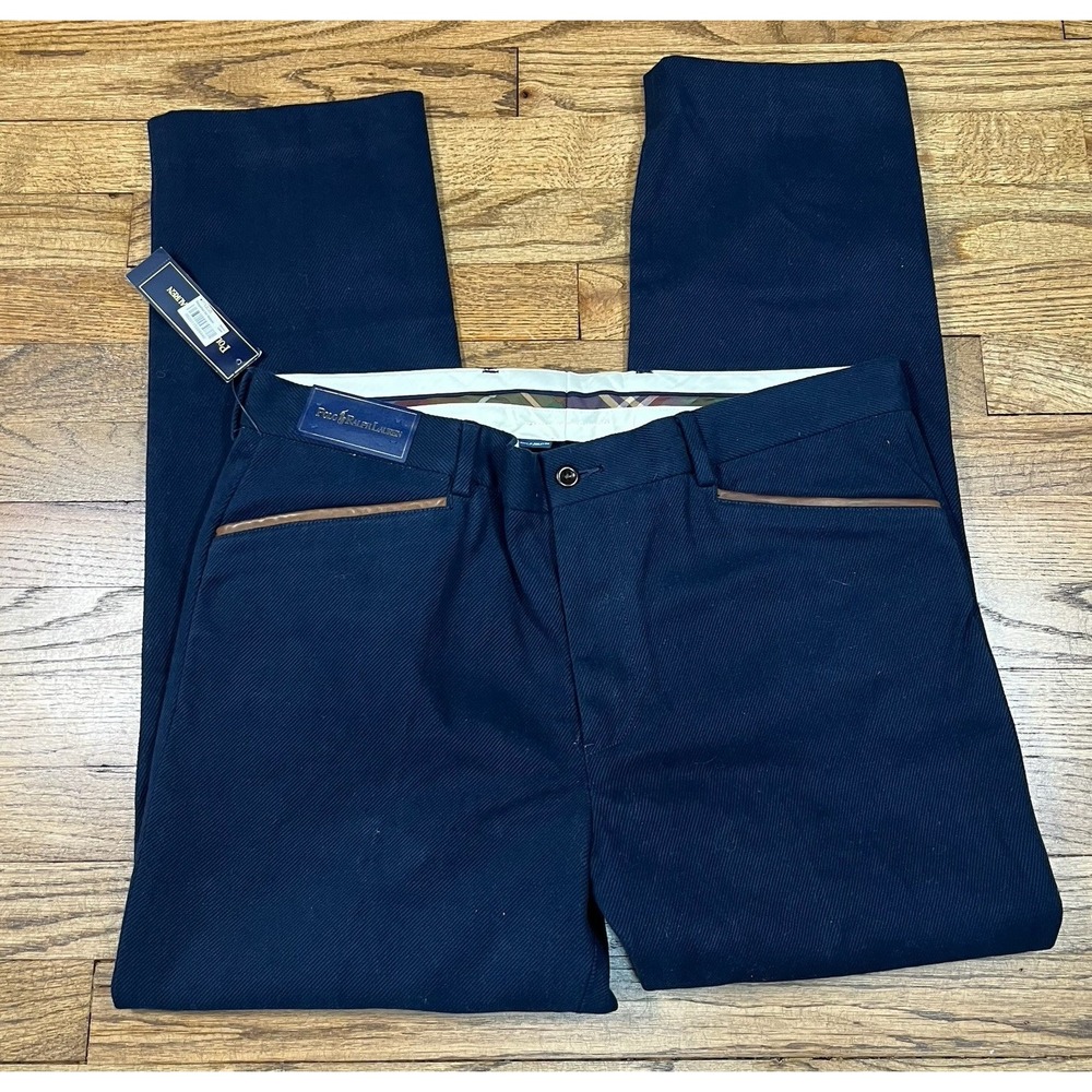 Vintage NWT Polo Ralph Lauren Navy Blue Corduroy Classic Fit Pants Men's 36x30
